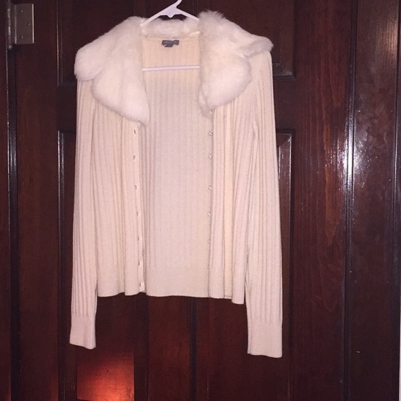 Ann Taylor Sweaters - Ann Taylor Sweater with Rabbit Fur collar🕶
